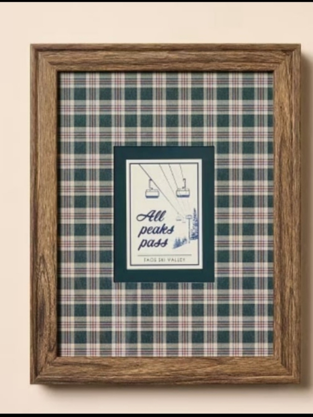 Hearth & Hand With Magnolia 8"x10" Plaid Matte Ski Framed Wall Art